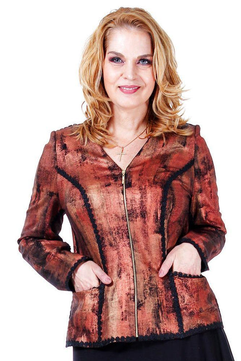 Sacou jerse pictat  Liza Panait Liza Panait Online Boutique